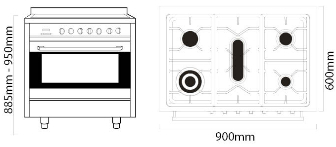 AR 900-LEG dimensions